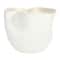 Hello Honey® 7.25" White Sand Finish Ruffled Stoneware Planter